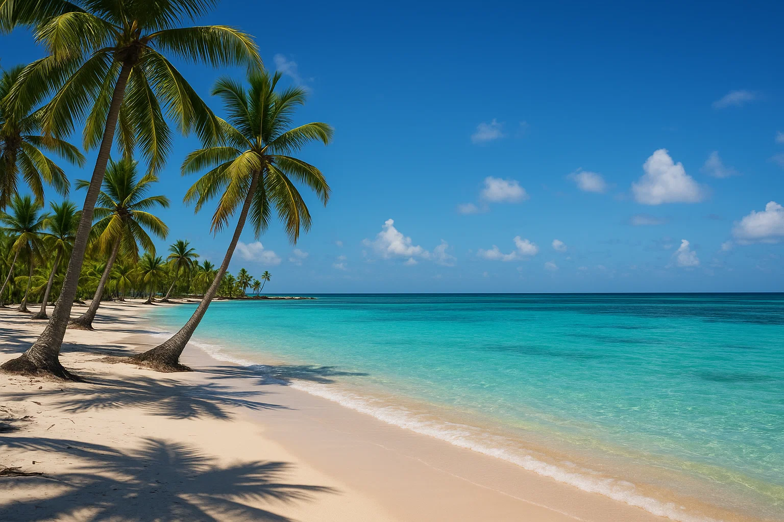 San Blas (Guna Yala) islas con palmeras y aguas turquesas